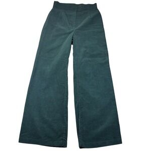 Vintage Sears JR Bazaar Pants Womens 30 Green Corduroy Wide Leg 80s High Rise